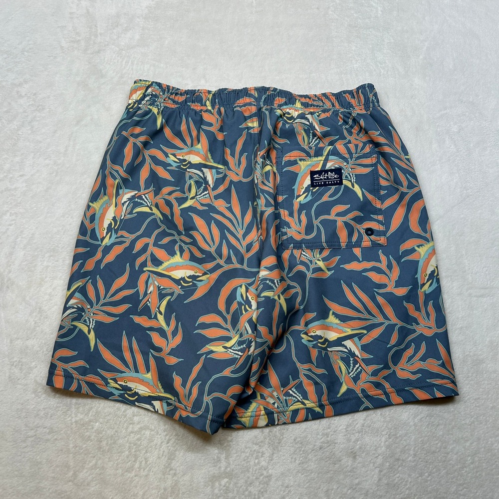 Salt Life SLX Performance Swim Trunks Mens Small Quick Dry Anti-Rash Floral NEW - Picture 3 of 8